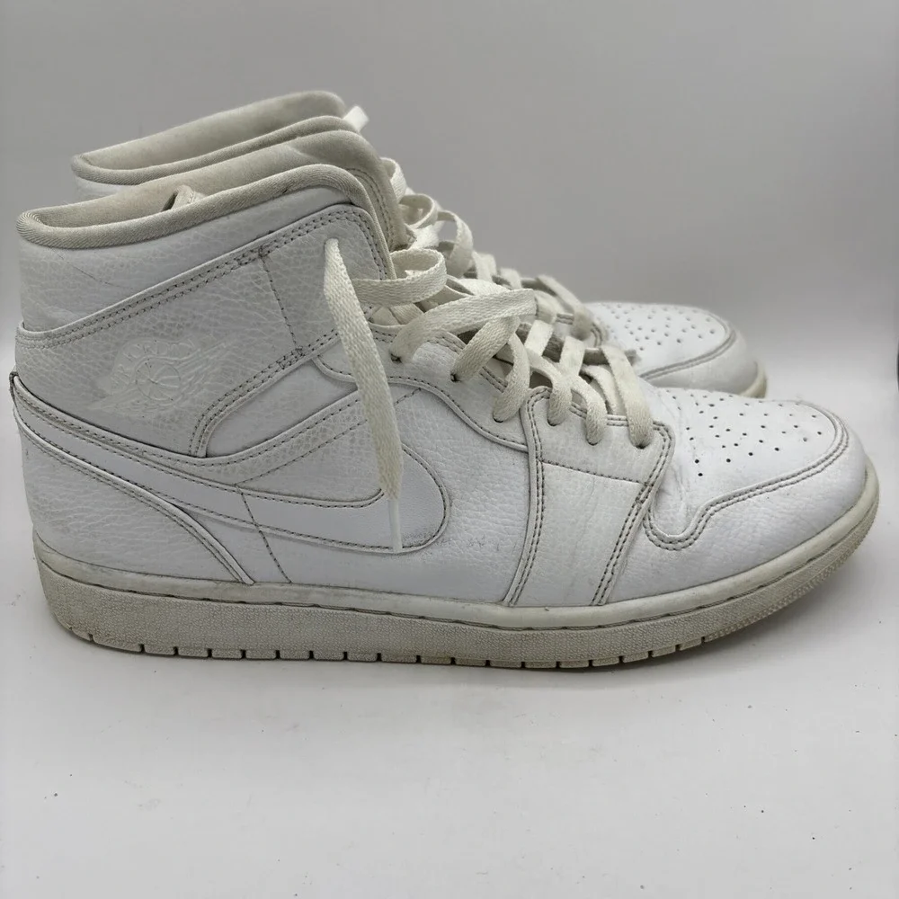 Size 12 - Jordan 1 Mid Triple White 2019 - 554724-129